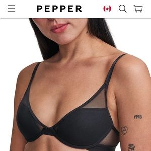 NWT - Pepper 40AA Mesh All You Bra, Black